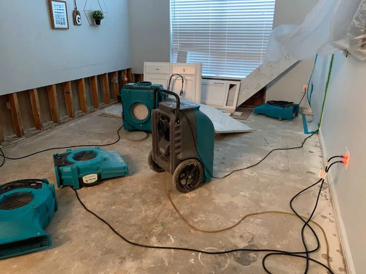 Dehumidifier in flood-cut room for Water Extraction & Removal in Newport